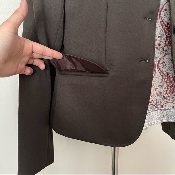 J. Crew | Vintage Wool Gabardine Blazer brown jacket NWT size 12 dead stock - Picture 4 of 7
